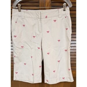 J. Crew Tennis Racket Embroidered Chino Bermuda Shorts Preppy Golf City Fit 6